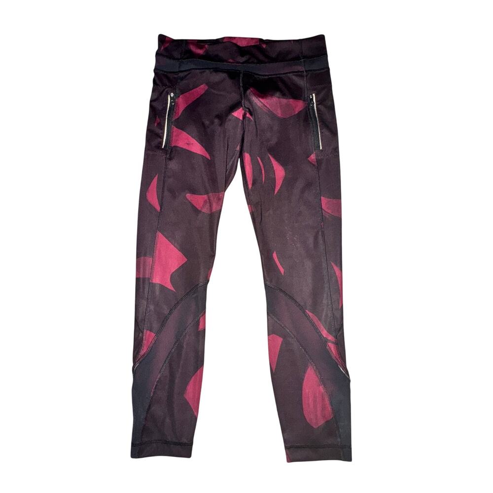 Lululemon Inspire Tight II Women's Size 8 Back Spin Stroke Dashing Purple Black